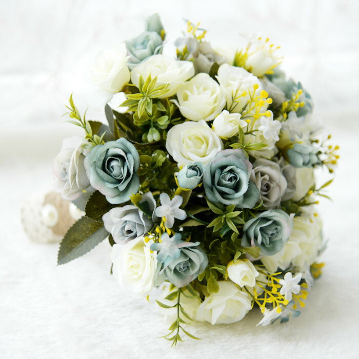 ウエディングブーケ ブートニア 造花 結婚式 ラウンド型 ウェディング用 アレンジメント ブーケ