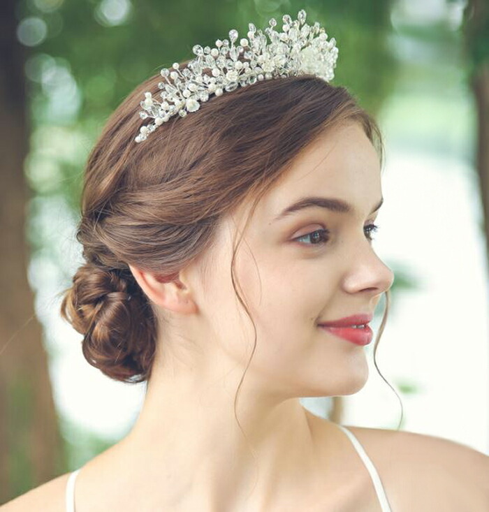 市場 輝く氷の王冠の様な ライン ヘッドドレス パール クラウン 王冠 ティアラ