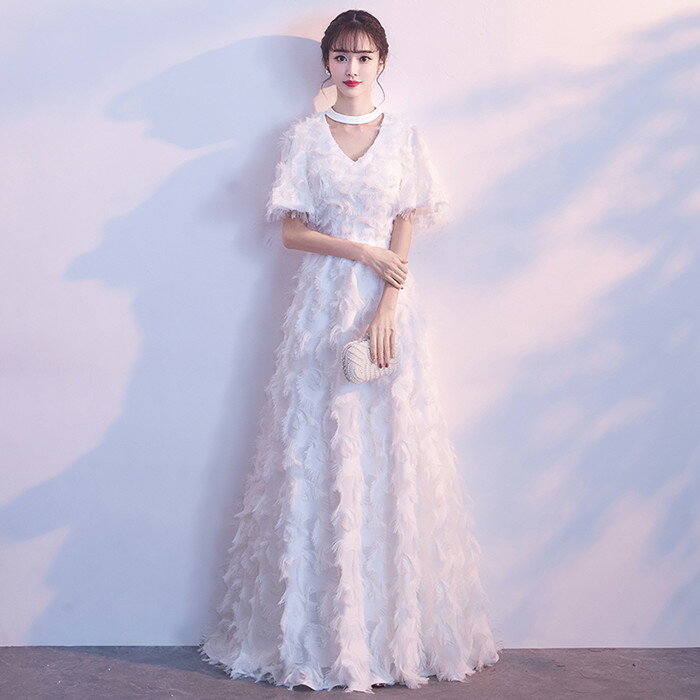 レディースファッション ドレス 福袋特集 21 袖あり 白ワンピース カラードレス ロングドレス ふわふわ 4カラー 二次会 ステージ衣装 舞台衣装 ピアノ発表会 演奏会 パーティードレス ドレス ウェディング Www Electricidadpanamericana Com Ar