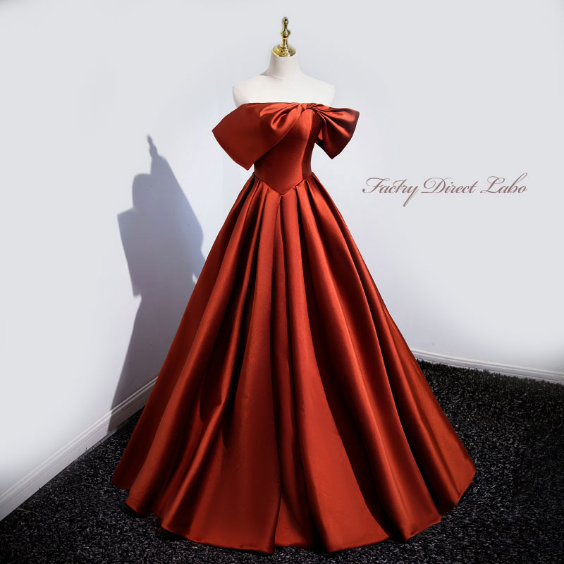 Y2K ロングワンピース オレンジ オフショルダー ドレス カラードレス オレンジ オフショルダー ロングドレス 結婚式