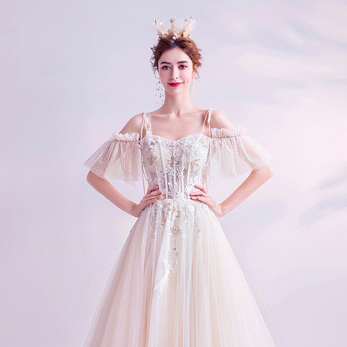 二次会 オーダー カジュアルレディースファッション 海外挙式 ふわふわウェディグドレス Aラインドレス 白 ウエディングドレス Aラインドレス ドレス ワンピース ふわふわウェディグドレス 花嫁 二次会 ワンピース 海外挙式 大きいサイズ ドレス カジュアル ファクトリー