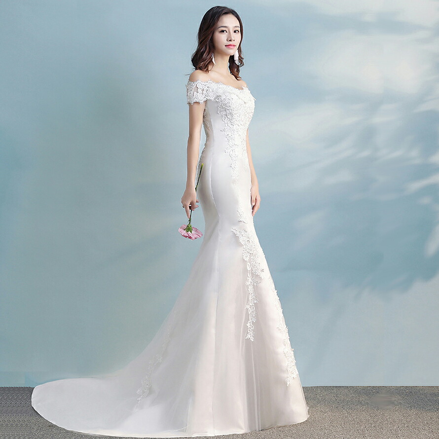 楽天市場】マーメード ウェディングドレス【着後ﾚﾋﾞｭｰ特典】胸元フリル