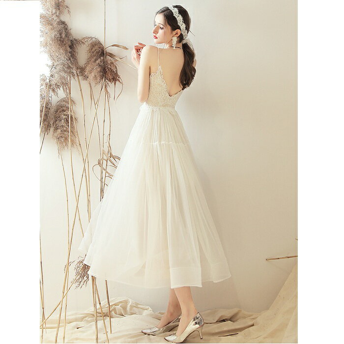 ミモレ丈 大人かわいい カジュアル ウェディグドレス ミニドレス 二次会 ドレス 花嫁 パーティドレス 結婚式 ミニ 白ワンピース 海外挙式 Chelsesgreenhouse Com