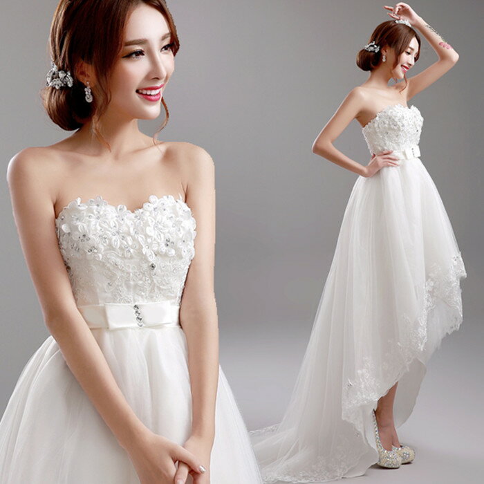 楽天市場】【P5倍+クーポン】ウェディングドレス ミニドレス 前上がり