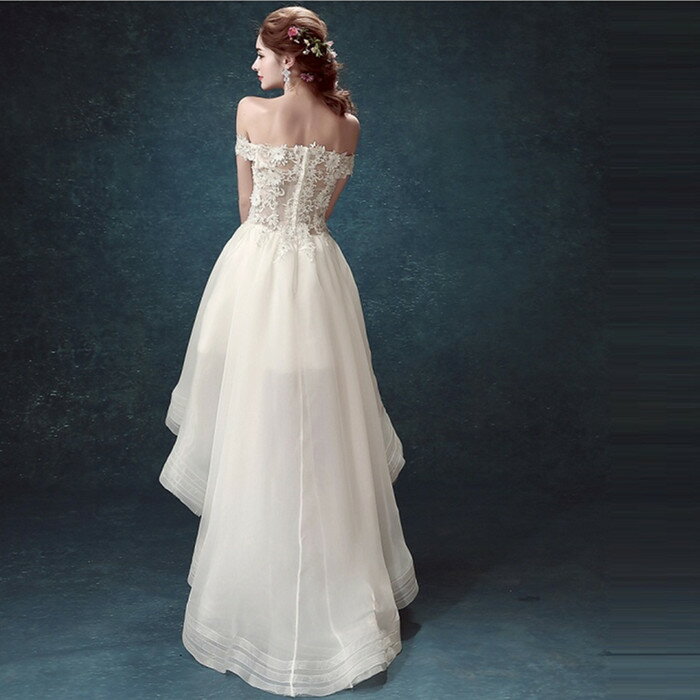 ふわふわかわいい ミニドレス ウエディングドレス ミモレ丈 二次会 ドレス フォトウエディング 結婚式 ミニ 白ワンピース カジュアル Cgco Org