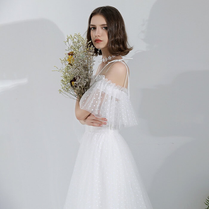 二次会 オーダー 白ワンピース 二次会 ふんわりかわいい 海外挙式 Aライン ウェディグドレス 二次会 Aラインドレス 白ワンピース ふんわりかわいい ウエディングドレス リゾートウエディング ファクトリーダイレクト ラボ ワンピース パーティドレス スレンダードレス