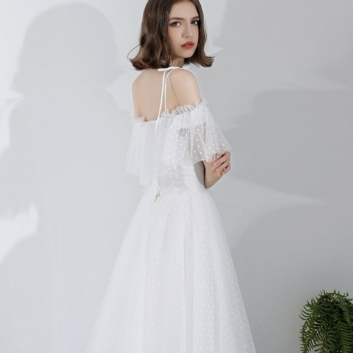 二次会 オーダー 白ワンピース 二次会 ふんわりかわいい 海外挙式 Aライン ウェディグドレス 二次会 Aラインドレス 白ワンピース ふんわりかわいい ウエディングドレス リゾートウエディング ファクトリーダイレクト ラボ ワンピース パーティドレス スレンダードレス