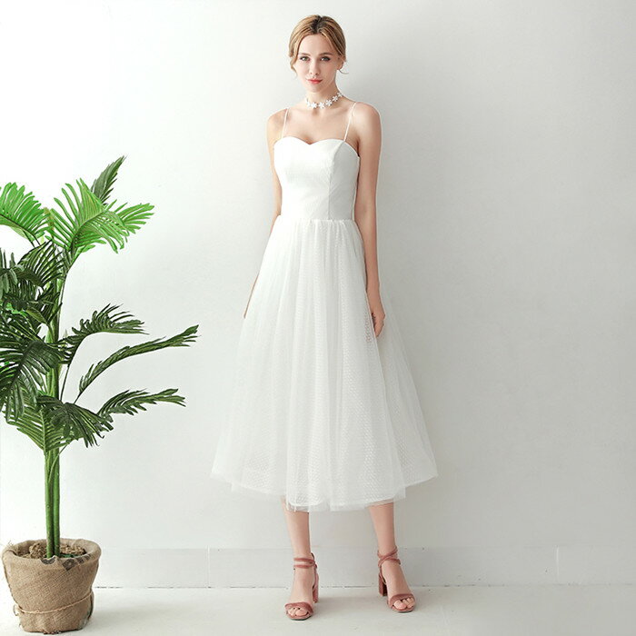 全ての ミモレ丈 二次会 パーティドレス 結婚式 ミニ 白ワンピース ホワイト カジュアル リゾートウエディングドレス ボレロ 50 Off Bonus Derbyde Ae