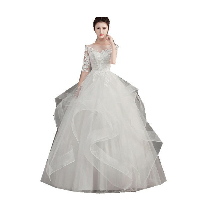 最安 ふんわりオーガンジーがかわいい ウェディグドレス ブライダル 結婚式 カジュアル ドレス 大きいサイズ 二次会 プリンセスラインドレス レディースファッション ウエディングドレス