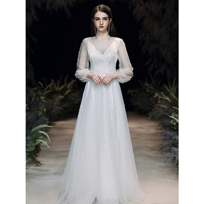 残りわずか ウエディグドレス Aラインドレス 白 袖あり 二次会 ワンピース 海外挙式 大きいサイズ ドレス カジュアル リゾート 気質アップ Advance Com Ec