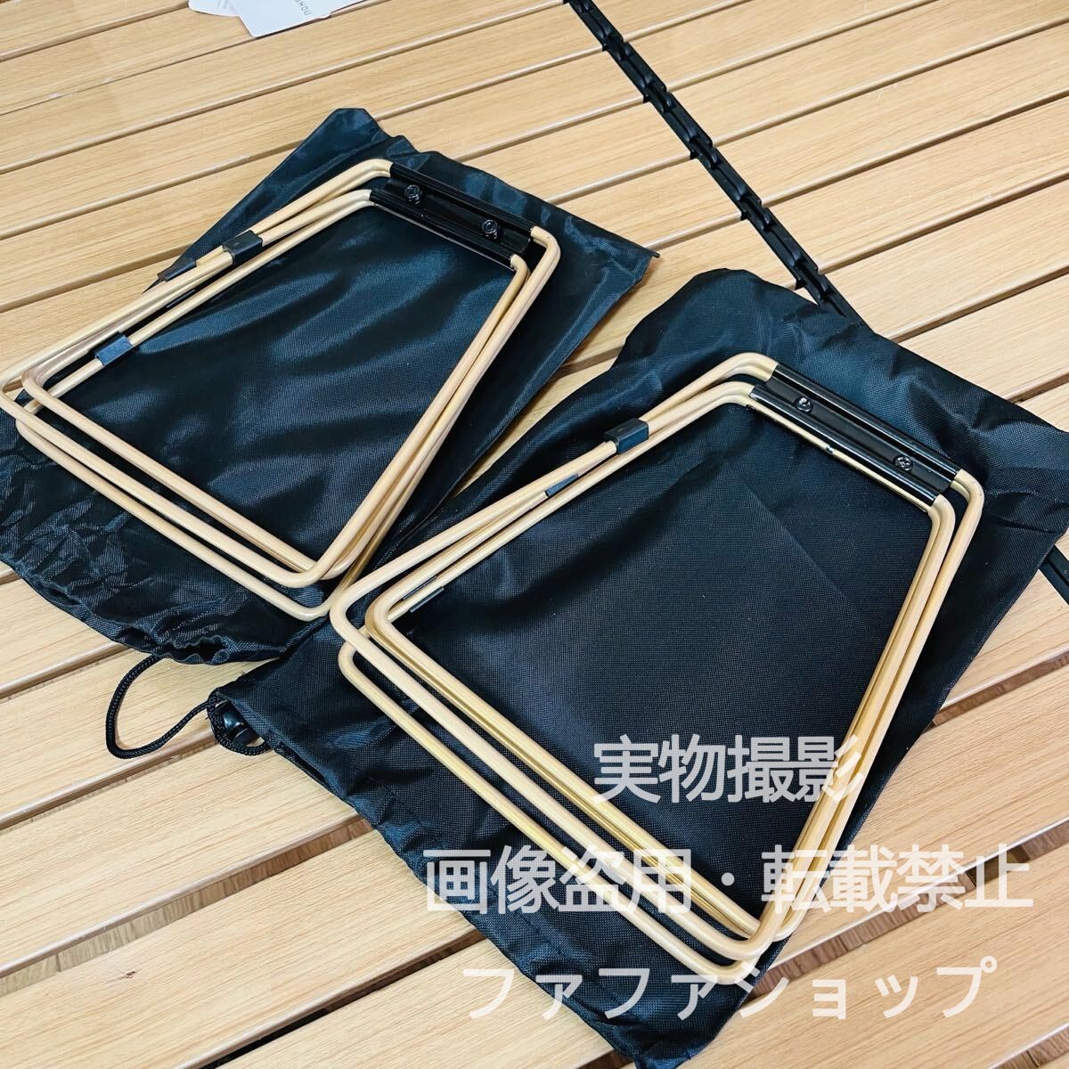 2点セット 限定ゴールド クーラースタンド アルミコンテナスタンド マルチスタンド コンパクト アウトドア キャンプ BBQ 収納スタンド 46×27×21cm 携帯便利