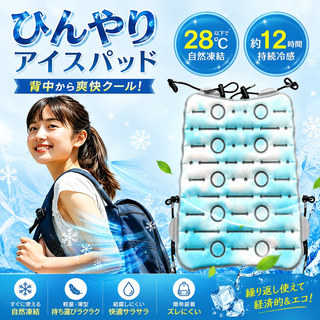 背嚢用冷感パッド PCM 冷やかすパッド ランドセル用 クールパッド 28℃以下気取らない受け止める 後ろ側 ひんやり 冷感腰かけ 冷やりとした腰かけ 冷やかす腰かけ 暑さ打つ手 通い 通学 サイクリング アウトドア 赤ちゃん 成年者 腰かけ 枕 黒いこと