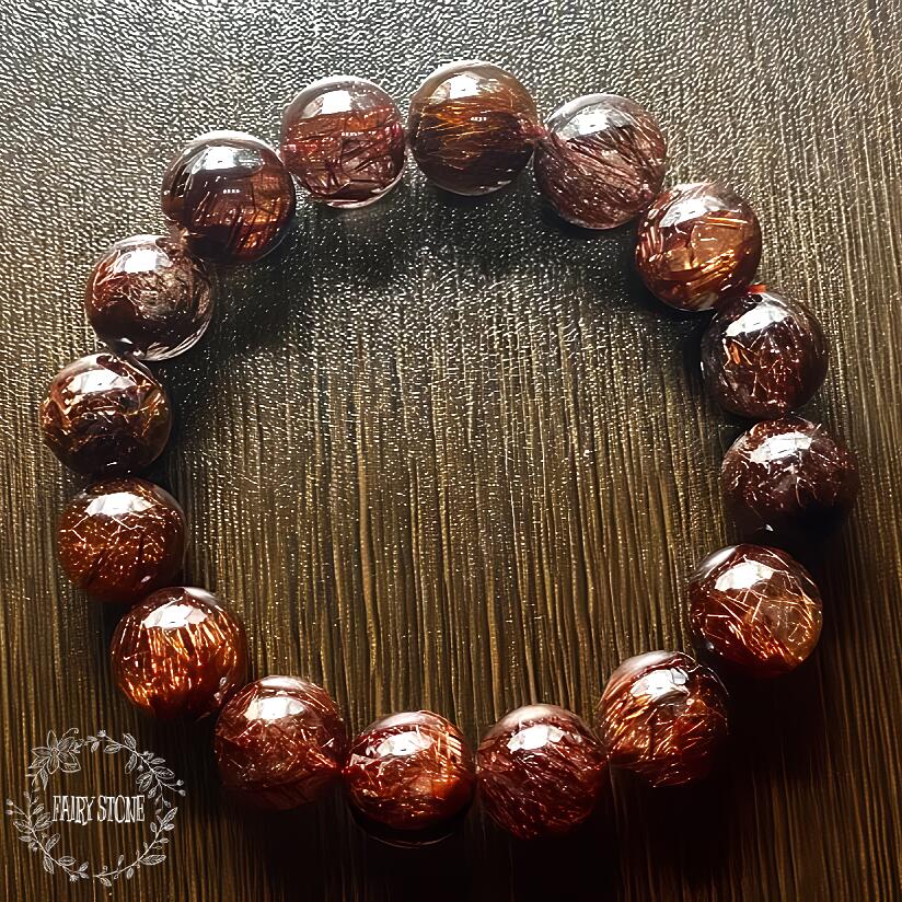 楽天市場】レッドルチル ブレスレット 8mm 16.5cm レディースS サイズ