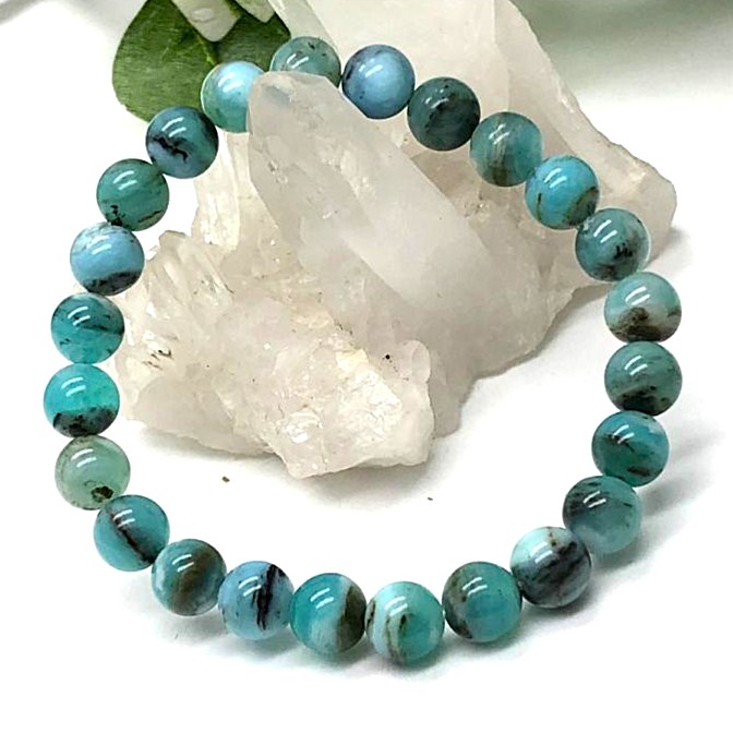 楽天市場】パワーストーン ブルーコモンオパール 約8mm一連