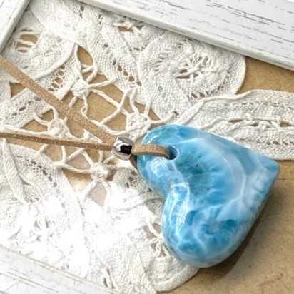 楽天市場】1点もの ラリマー 一粒 ネックレス（ハート M）14KGF 天然石