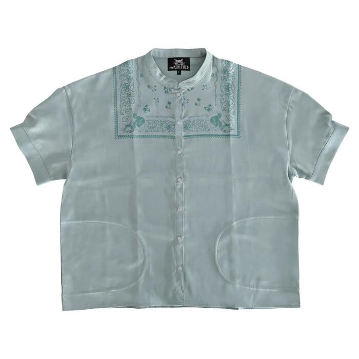わちふぃーるど バンダナ柄ＢＯＸシャツ 水浅葱 F（フリー） [中国製]