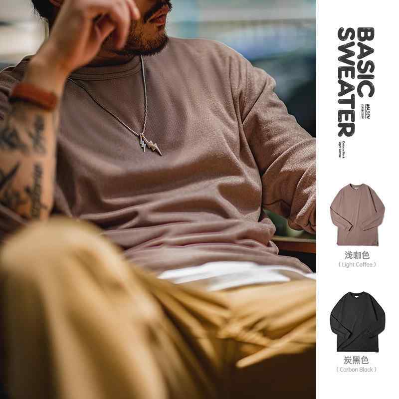 長袖Tシャツ メンズ 秋用 保温 起毛加工 厚手 ワークスタイル アメリカンカジュアル インナー レイヤリング トップス 暖か素材 普段使い
