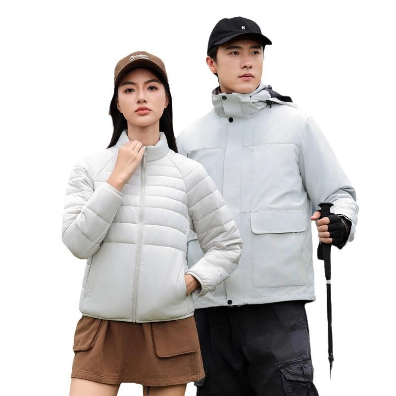 登山ジャケット 男女兼用 3in1 ダウンコットン 内胆 防風 防水 冬用 アウトドア ハイキング ファッション 暖か 軽量 スタイリッシュ