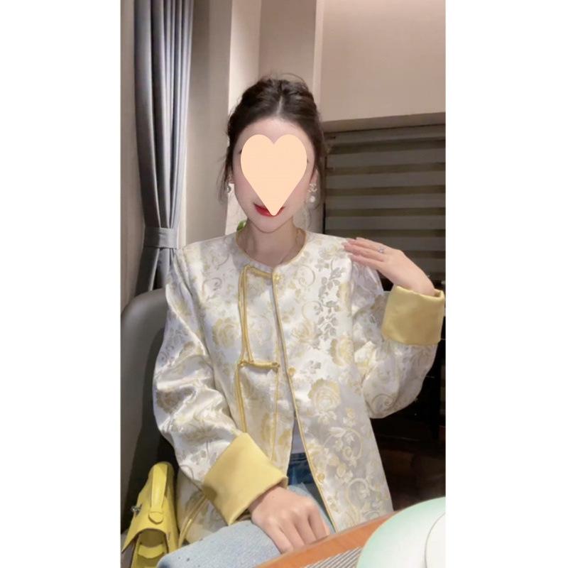 レディース 春 中国風 ジャケット 盤扣 切り替え 上品 スタイリッシュ トップス おしゃれ 万能 コーディネート 普段使い 軽量 伸縮性