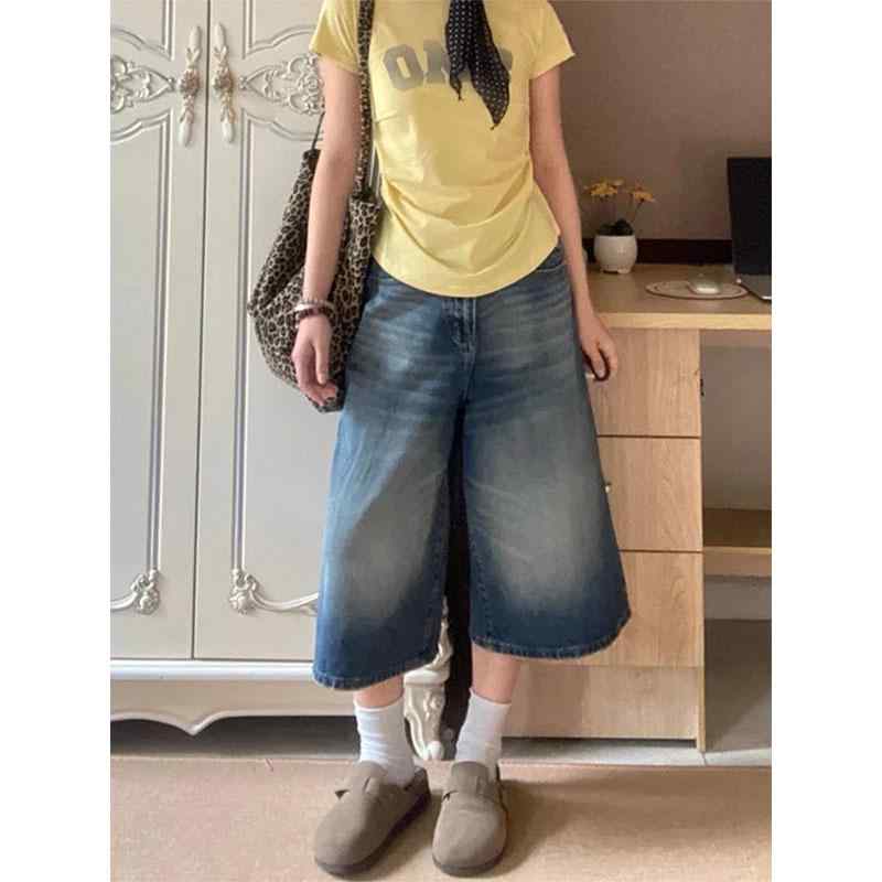 レディース デニムパンツ 七分丈 ワイドレッグ 高腰 ゆったり 痩せ見え 大きめ サイズ カジュアル ストレッチ 素材 デニム ボトムス フィット