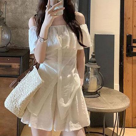 レディース 韓国 オフショルダー フリル トップス 夏 伸縮ウエスト Aライン カジュアル ショートパンツ セット 普段使い 軽量 吸湿速乾 コーディネートしやすい
