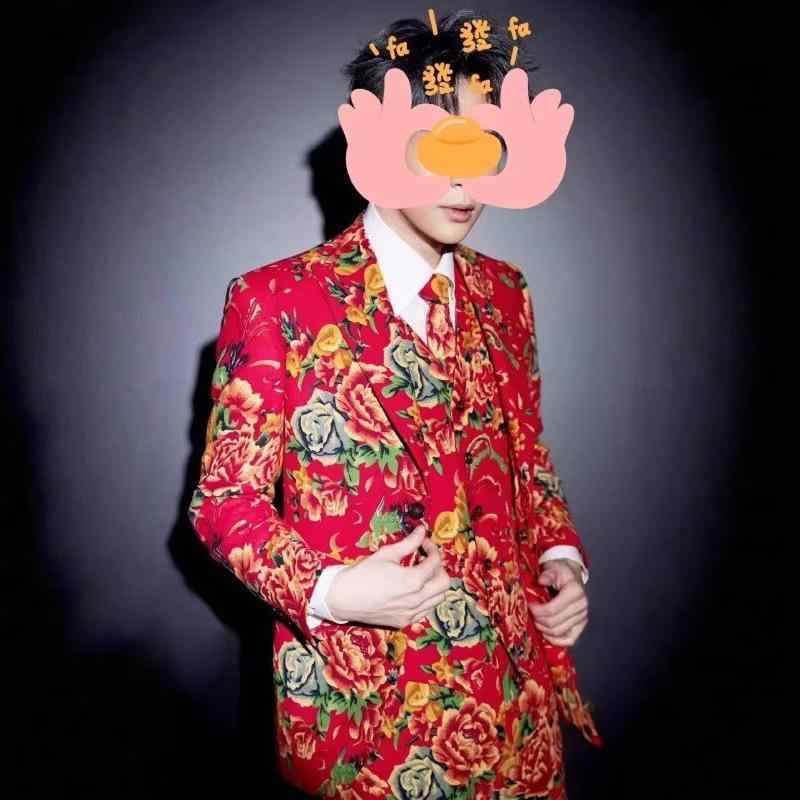 メンズ スーツ セット 大花柄 長袖 礼服 パーティー用 イベント用 フォーマルウェア 大きいサイズ スタイリッシュ ストリートファッション クールスタイル 普段使い ビジネスカジュアル