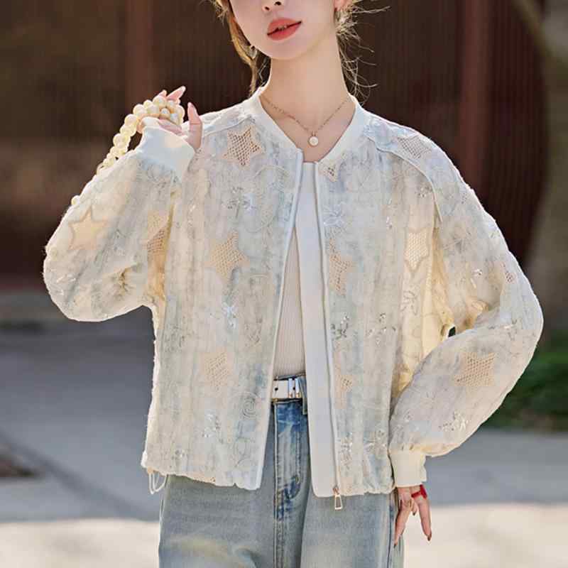 春夏 レディース 防晒 UVカット ショート ジャケット ルーズ 薄手 通気性 刺繍 カジュアル 軽量 アウター 吸湿速乾 普段使い アウトドア