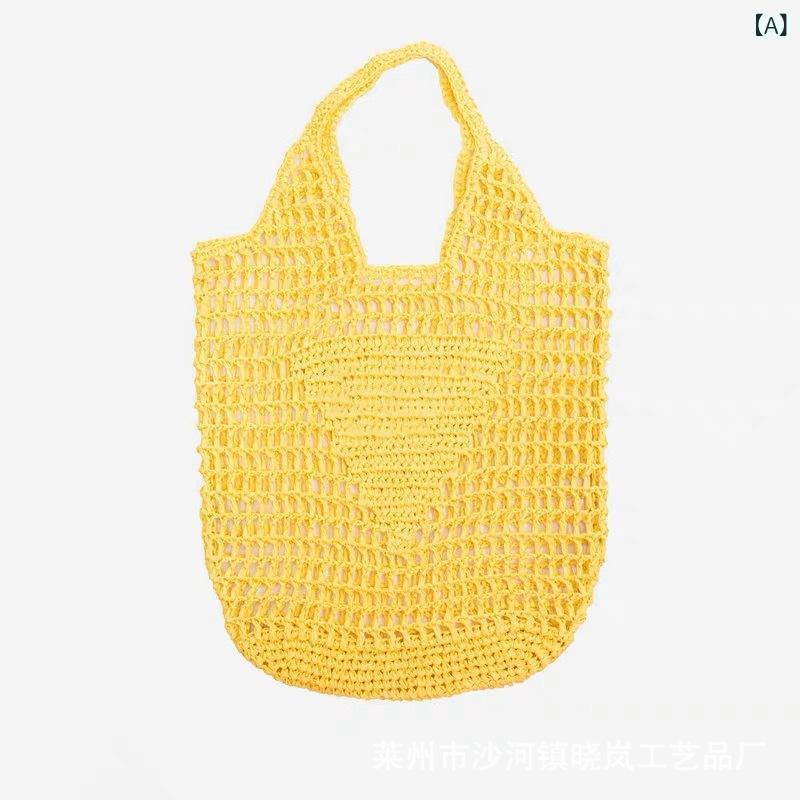 バッグ レディース 草編み ショルダーバッグ トートバッグ ハンドバッグ 透かし柄 キャンディカラー ビビッドカラー ビーチサマー カジュアル 軽量 編み込み 肩掛け 手持ち 海辺リラックス 日常使い 女性用 鞄(x3)