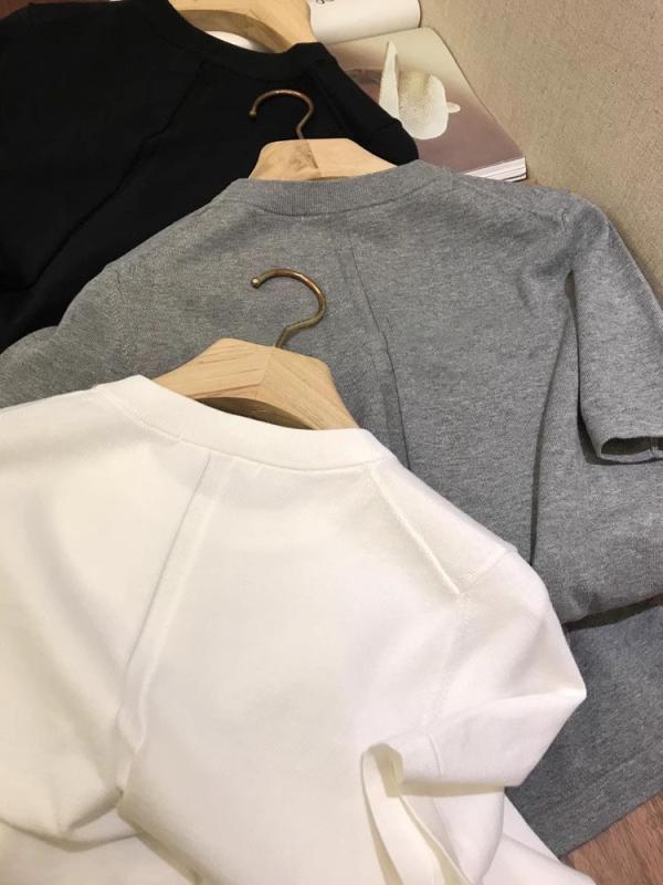 レディース 春 ゆったり 丸首 短袖Tシャツ 後ろ中縫い デザイン カットソー トップス カジュアル 普段使い エレガント シルエット