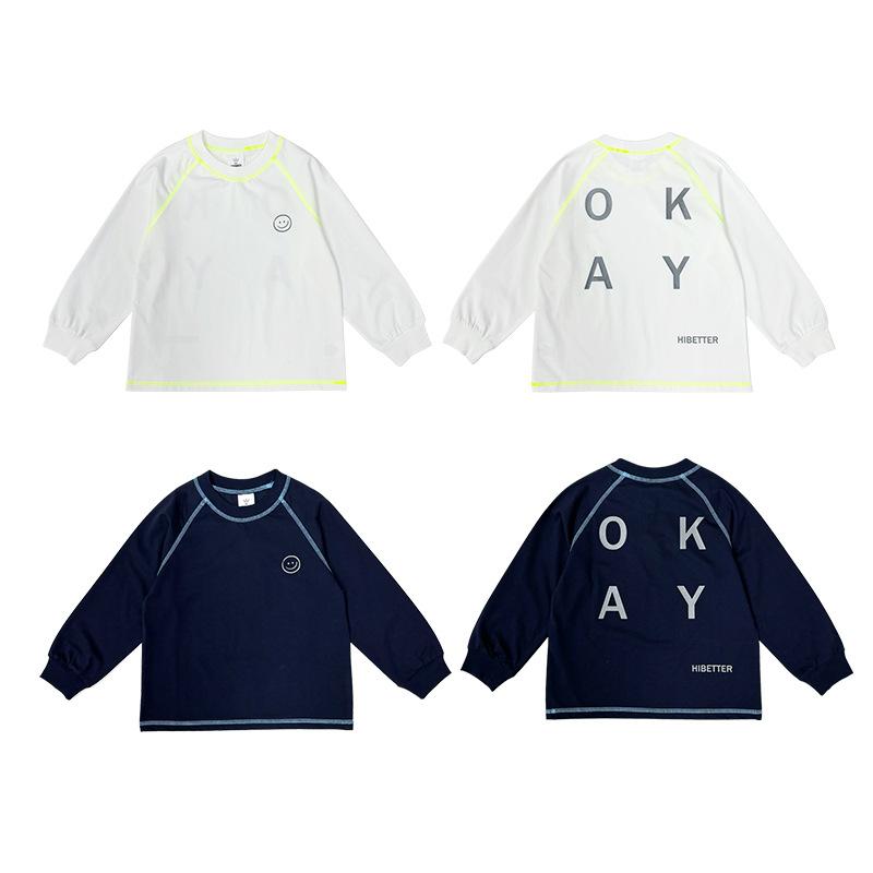 Tシャツ キッズ 長袖 春夏 切り替えカラー ステッチ 接触冷感 UVカット クールタッチ 防紫外線 機能性生地 子供服 トップス(x5)
