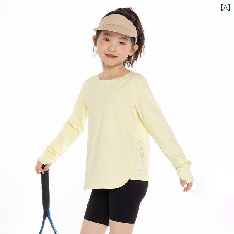 Tシャツ キッズ 女の子 抗菌 速乾 ロングスリーブ アウトドア UVカット 夏 カジュアル インナー 子供用 軽量 吸湿 ベースレイヤー(x5)
