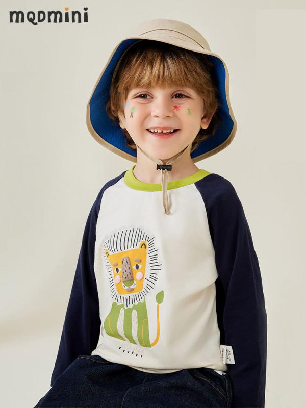キッズ 長袖 Tシャツ 男の子 女の子 用 ・柑通 動物 柄 春 トップス インナー シャツ かわいい 柄 子供服 遊び着 コットン 素材 伸縮性 吸湿 速乾