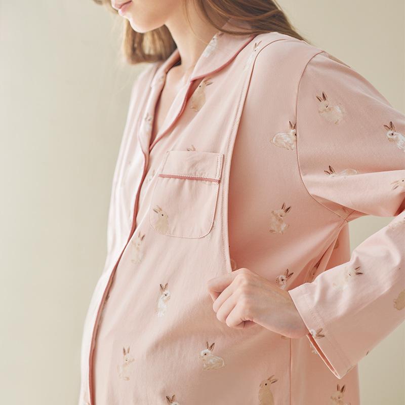 授乳パジャマ レディース 綿100% 産後妊婦用 春秋 部屋着 セット 柔らかい素材 快適 日常使い 授乳機能 軽量 伸縮性