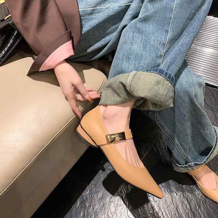 滑っこいシューズ レディース 瑪麗珍鞋 革 滑っこいパンプス なめし革 平べったい 一方ならずない 置き目踵 ポインテッドトゥ メリージェーン 同盟罷工一回り バレーシューズ 亭主もち靴 歩き分かりやすい 履き分かりやすい 疲れにくい 通い 通学 普段履き 心地よい 雅びやか 冠婚