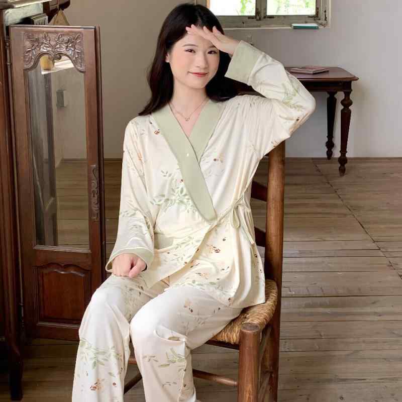 授乳服 妊婦用 秋冬 モーダル素材 産後パジャマ 和服風 退院服 待産服 柔らかい 暖かみ 吸湿性 快適 普段使い(x3)