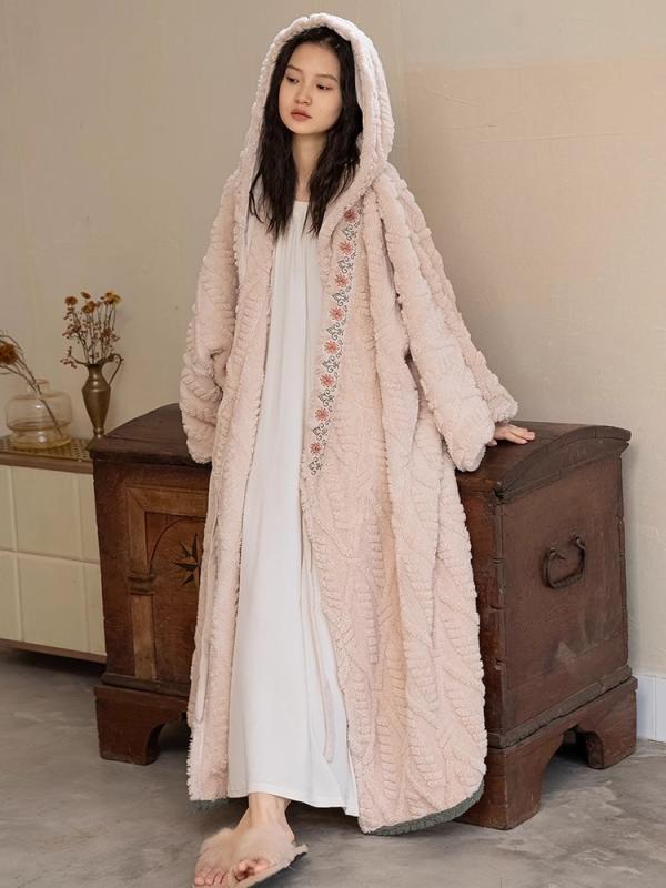 妊婦用 含ませる 衣装 秋冬 保温 ボンネット付き添い人 ゆったり 綿織物 フリース 紐付き 待産 産後 お部屋お召しもの 好いたらしい 原料品 伸び伸びする 青写真