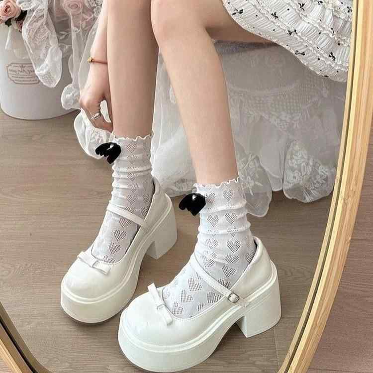 レディース 厚底 メアリージェーンシューズ フレンチスタイル レトロ ローカット 革靴 夏用 スカートコーデ 女性用 軽量 伸縮性 吸湿速乾 ブラック ピンク系