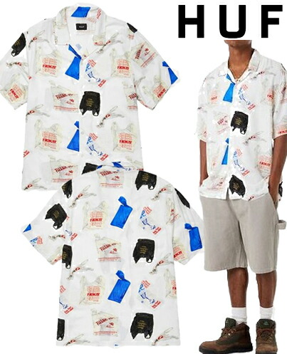 ハフ HUF MERIDA RESORT SHIRT シャツ 半袖 レーヨン ロゴ インパクト 人気 大人 メンズ レディース ストリート スケート ブランド 新品 正規品