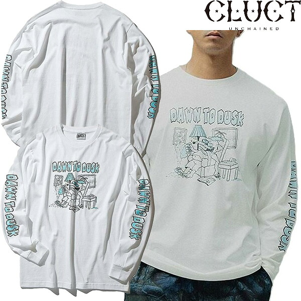 クラクト CLUCT メンズ DAWN TO DUSK L/S TEE 05193 ロンT 長袖プルオーバー 刷り上げる ロゴタイプ アメカジ 表どおり 西海岸 定め事品