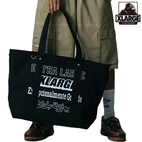 XLARGE エクストララージ MULTI LOGO TOTE BAG トートバッグ ロゴ 総柄 A4収納 ファスナー付き 101262053003 正規品 予約