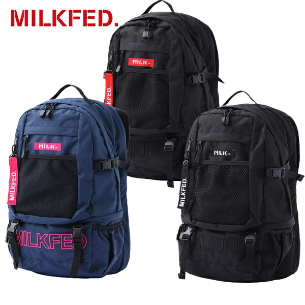 ミルクフェド MILKFED NEO EMBROIDERY BIG BACKPACK BAR ネオ エンブロイダリー ビッグ バックパック リュック カバン 大容量 通学 通勤 レディース ブランド｜FAITHSTORE