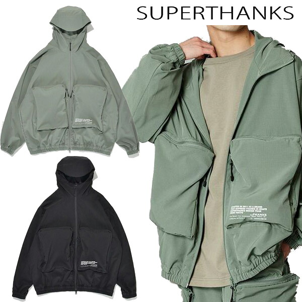 スーパーサンクス SUPERTHANKS BREATHABLE MESH HOOD BLOUSON フードブルゾン ジャケット アウター オーバーサイズ 羽織り ブランド 正規品 ユニセックス