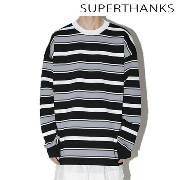 百貨店サンクス SUPERTHANKS 春編み物 厚地の外套大きさ ロング プルオーバーL/S knit T-shirt ロンT 肉厚 長袖 カットソー ブランド名 ユニ一発やる 置き目