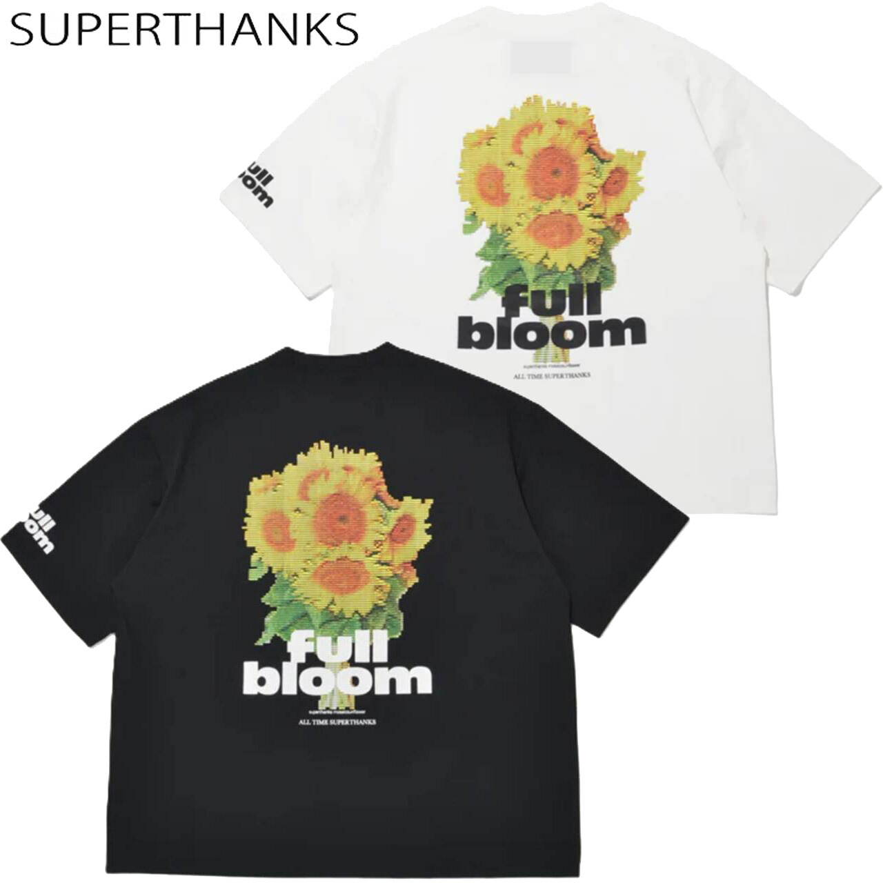 SUPERTHANKS 百貨店サンクス メンズ [full bloom] Functional S/S T-shirt ST262CS02 半袖ティーシャツ うしろ側刷り上げる 花柄 吸水速乾 人付き合い冷感 置き目品 トップス-Tシャツ・カットソー