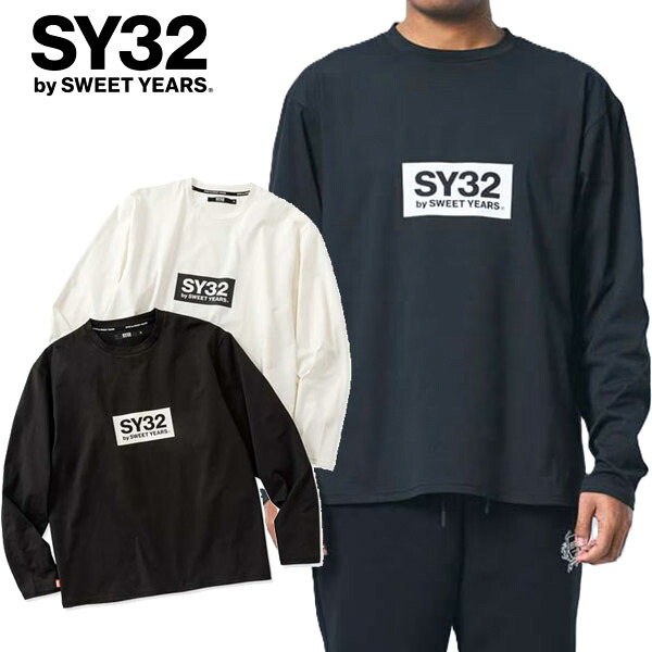 ロンＴ 長袖 SY32 by SWEET YEARS エスワイサーティトゥ MINI BOX LOGO L/S TEE ミニ ボックスロゴ バーロゴメンズ 人気 シンプル セットアップ 正規 新品｜FAITHSTORE