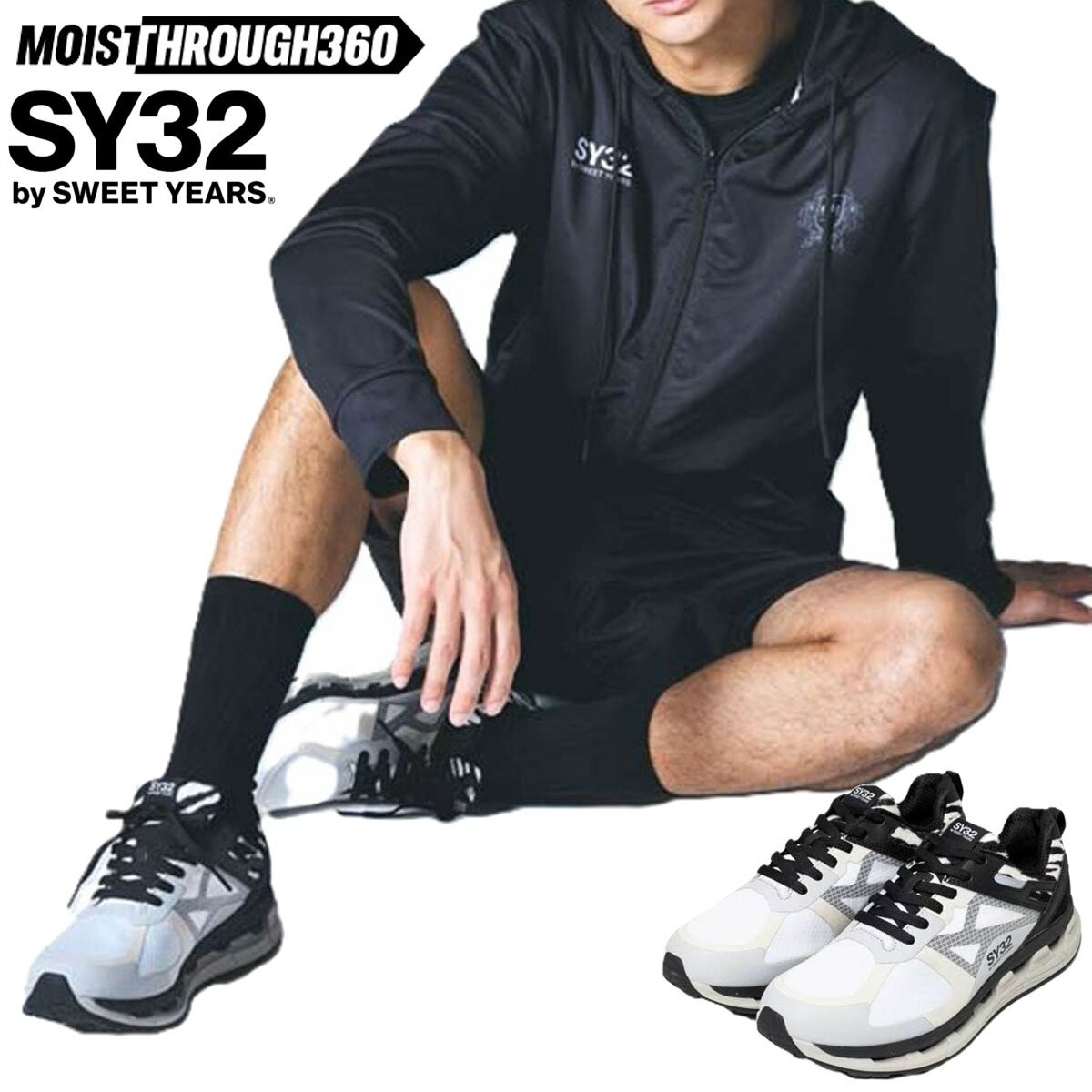 SY32 by SWEET YEARS メンズ MOISTHROUGH360 × SY32 スニーカー ゴルフシューズ 雨合羽 全天候相応う 高役立つことシューズ ラウンド 町若い者