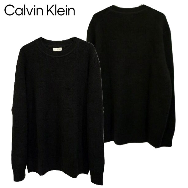 カルバンクラインCALVIN KLEIN クルーネックニット [MINGYU / ミンギュ着用 商品] CKオールオーバーロゴセーター 人気 大人 カルバン CK ユニセックス 新品 正規
