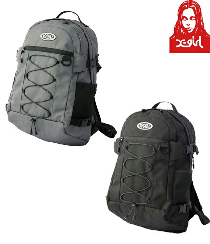 エックスガール X-girl OVAL LOGO BUNGEE CORD BACKPACK カバン リュック コーデュラ バックパック レディース ストリート ブランド 新品 正規品