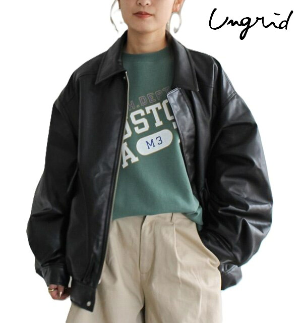 アングリッド Ungrid ポケットデザインフェイクレザーブルゾン ジャケット アウター カジュアル トレンド オススメ 服 レディース 新品 正規 ブランド