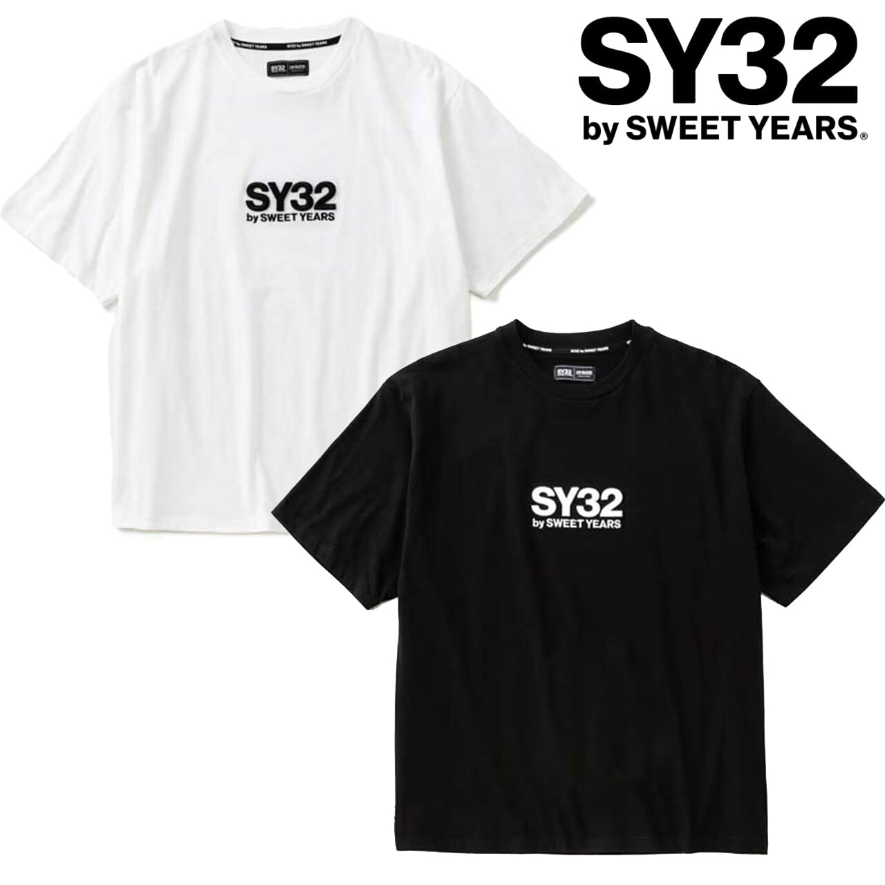 SY32 by SWEET YEARS メンズ 3D EMBROIDERY S/S TEE 半袖Tシャツ ロゴT 刺繍 ミニマル クルーネック コットン 正規品 32-26SN1-49|FAITHSTORE
